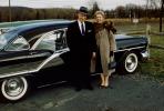 Man and Woman, Husband and Wife, Coat, Mink Fur, 1957 Oldsmobile 98, 1950s, PORV30P14_03