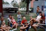 Neighborhood Kids Gathering, Cars, Girls, Boys, 1960s