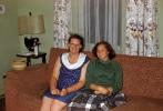Mother and Daughter on Sofa, July 1959, 1950s