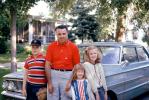 Jim and Kids, Family and Car, September 1964, 1960s, PORV31P04_01