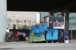 Squatter Encampment, Homeless Encampment, shantytown, tent habitat, shelter, POUD01_011