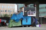 Squatter Encampment, Homeless Encampment, shantytown, tents, shelter, POUD01_012