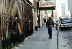 Henry Hotel, Sidewalk, Parking Meter, Man Walking, Homeless, Tenderloin, POUV01P02_04