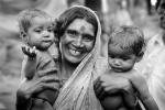 Mother and her two babies, slum, Mumbai, India, POVPCD3306_121