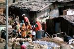 Women, Men, homes, shacks, slum, Nariman Point, Mumbai, POVV01P08_06