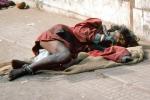 Woman lying in Pain, suffering, dying, Mumbai, India, POVV01P08_11B