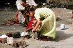 Girl playing in the squalor, slums, Mumbai, India, POVV01P08_15C