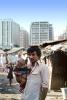 Father and His Baby, slums, apartments, buildings, contrast, rich, poor, Nariman Point, Mumbai