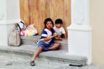 Girl, Boy, Brother, Sister, Siblings, steps, homeless, Oaxaca, Mexico, POVV02P05_18