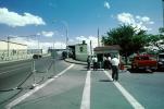 border patrol, USA Mexican border, Crossing Station, road, cars, Rio Grande River, El Paso Texas, Mexico, PRAV01P03_04