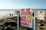 No Trash!, Tijuana, Imperial Beach, ocean, waves, fence, shore, Caution, warning, Wall