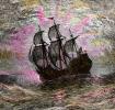 Mayflower, Pilgrims, sailing, ocean waves, swells, wind, sails, PRAV01P09_01