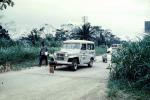 Jeepster SUV, International Border between Zimbabwe and Zaire, Africa, 1950s, PRAV01P09_10