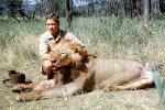 Male Lion, poaching, Poacher, Hunter, poached, Africa, African, 1951, 1950s, PRGV01P10_11