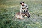 Cheetah poaching, Poacher, Hunter, poached, rifle, African Antelope, Africa, African, 1951, 1950s, PRGV01P10_12
