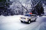 squad car in snow, Park Ranger, road, car, vehicle, PRLV01P11_16