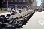 SFPD, Line of Parked Police Motorcycles