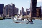 Harbor Police, Chicago River, skyscraper, water, buildings, skyline