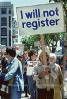 I will not register, Anti Draft rally, 16 July 1980