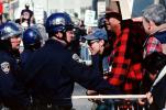 Police, Helmets, Labor Strike, Moscone Center, SOMA, placards, posters, PRSV02P14_04