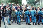 Police Line, helmets, stun gun, Peoples Park Protest, Berkeley California, August 1991, PRSV04P14_04