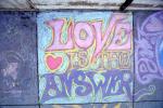 Love is the Answer, Chalk Painting, Sidewalk, 2nd Iraq War Protest Rally, Crowds, Protesting War