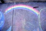 Rainbow Colors, Chalk Painting, Sidewalk, 2nd Iraq War Protest Rally, Crowds, Protesting War, PRSV07P14_10