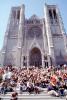 day after 9-11 people gather to mourn, Grace Cathedral