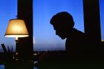 Staying late at the Office, desk, lamp, evening, businessman, 1980s, PWWV02P03_05