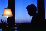 Staying late at the Office, desk, lamp, evening, businessman, 1980s, PWWV02P03_07
