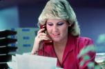 Business Woman, paperwork, documents, phone, bureaucracy, 1985, 1980s, PWWV02P09_13