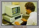 Paper, paperwork, desk, IBM Computer, Business Man, keyboard, hands, hair, Male, 1985, 1980s, businessman, PWWV02P10_14