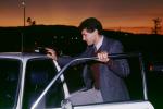 Man getting into car, evening, 1986, businessman, PWWV02P12_10