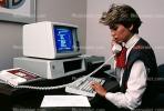 IBM Computer, phone, telephone, female, talking, Business Woman