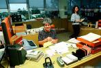 Business Woman, desk, phone, tape, records, secretary, smiles, PWWV03P15_19
