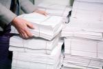 Paper stacks, paperwork, desk, piles