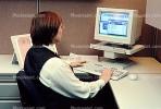 Business Woman, desk, computer, desktop, monitor, keyboard, PWWV05P03_10