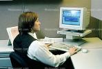 Business Woman, desk, computer, desktop, monitor, keyboard, PWWV05P03_14