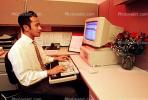 Business Man, desk, computer, desktop, cubicle, 1990's, businessman, PWWV05P03_19