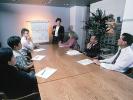 Conference Room, meeting, meet, converse, interacting, interaction, conversing, conversation, planning, strategy, 1990's