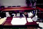 Desk, Adding Machine, phone, calendar pad, adding machine, 1990's, PWWV05P07_11