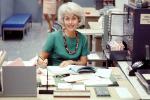 Madmen Secretary, Office, woman, desk, books, telephone, Platinum blonde, 1960s, PWWV05P13_07B