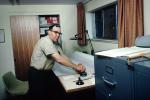 Man, desk, drafting table, office, businessman, 1950s
