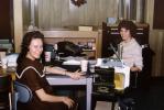 Women in a 1960s Office, desk, smiles, December 1966, PWWV08P01_07