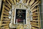 Mother Mary, candle, gold, frame, gilded