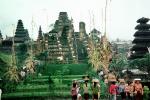 Pura Besakih, Hindu temple complex, Hinduism, people, buildings, Penjors, bamboo & palm leaf flags, Penjor, RCTV02P08_01