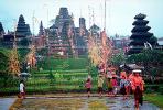 Pura Besakih, Hindu temple complex, Hinduism, people, buildings, Penjors, bamboo & palm leaf flags, Penjor, RCTV02P08_02.2647