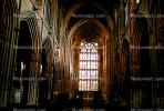 Stained Glass Window, Bath England, aisle, Bath Abbey, Abbey Church of Saint Peter and Saint Paul, Anglican parish church, Bath, Somerset, England