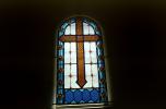 Window, Stained Glass, Cross, Church, Puerto Vallarta Mexico