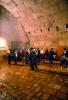 Hassidic Men Praying at the Prayer Hall, Wilson's arch, tunnels, Jerusalem